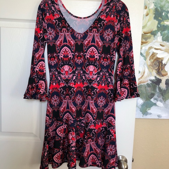 KD red, pink and black dress - Picture 2 of 4